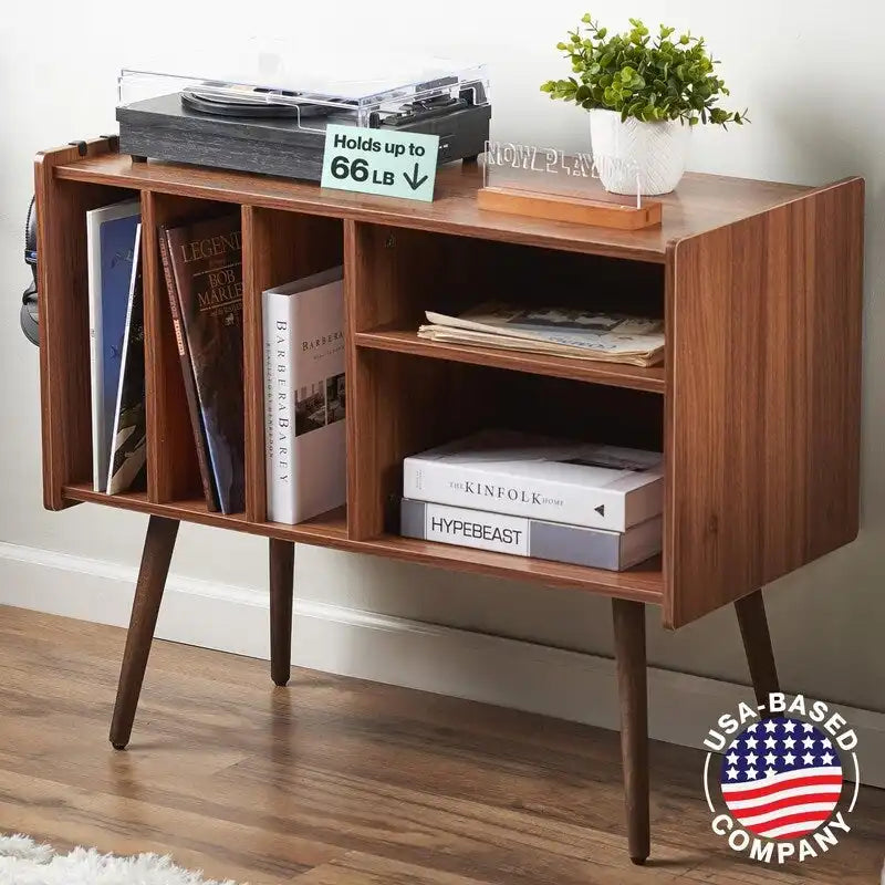 Meuble Support Tourne-disque avec Station de Charge - 31P x 26L x 15H