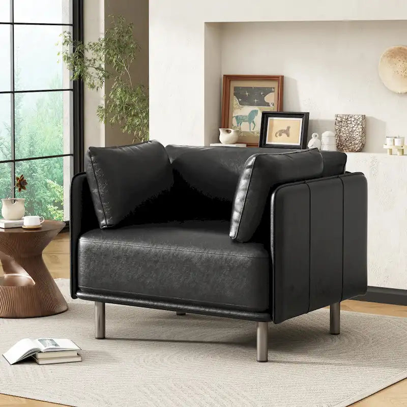 Fauteuil de salon en similicuir