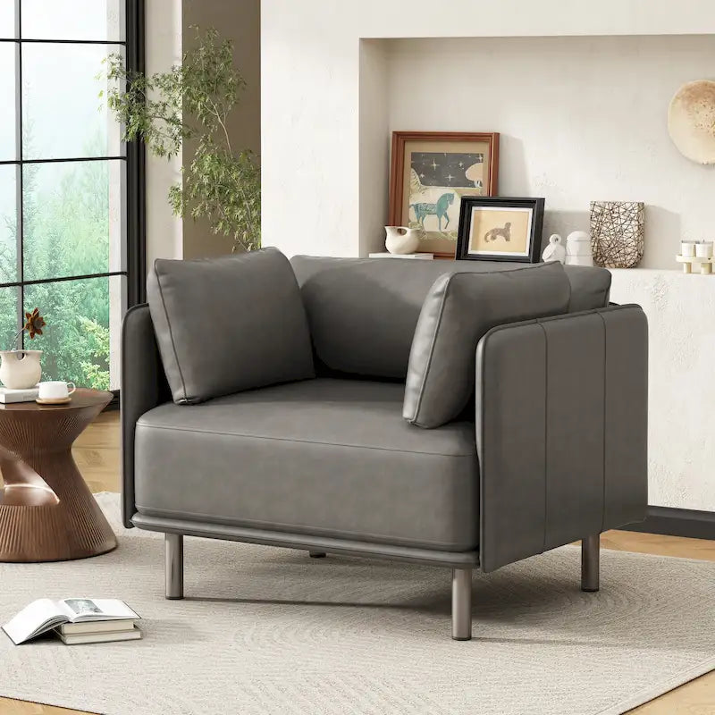 Fauteuil de salon en similicuir
