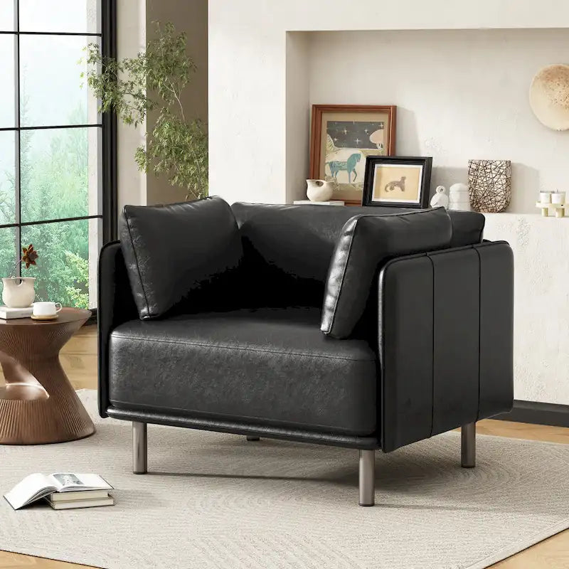 Fauteuil de salon en similicuir