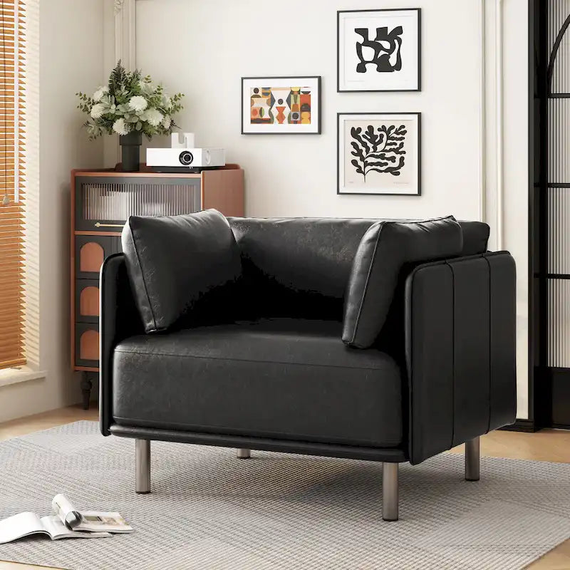 Fauteuil de salon en similicuir