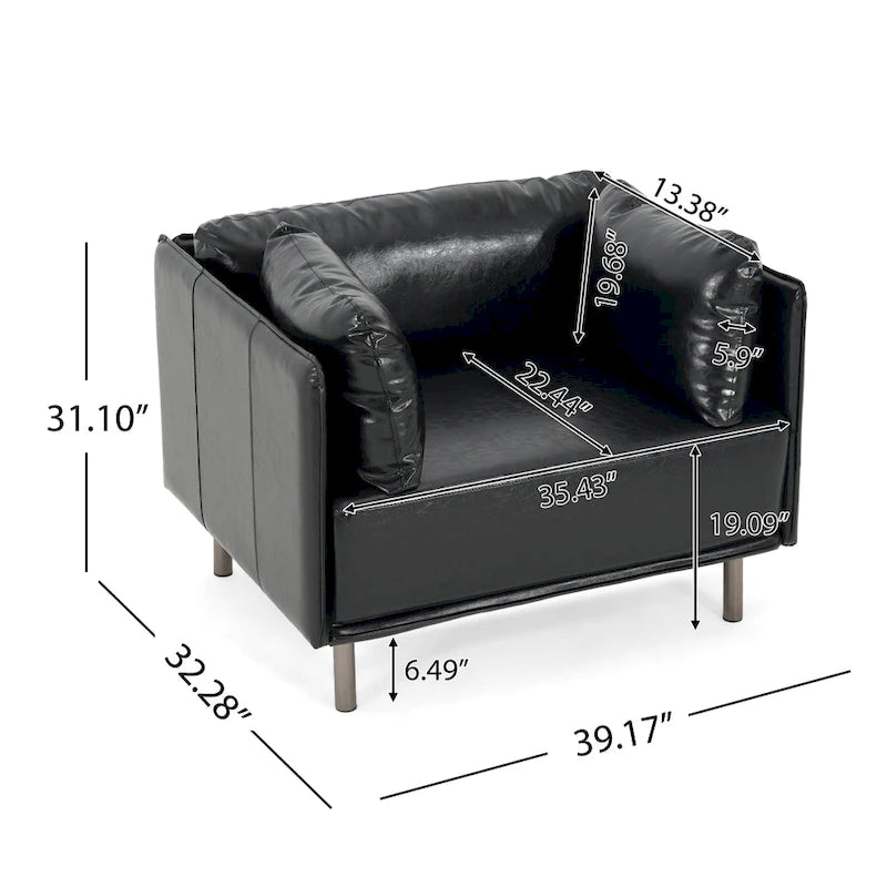 Fauteuil de salon en similicuir