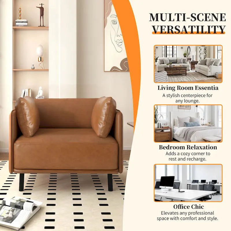 Fauteuil de salon en similicuir