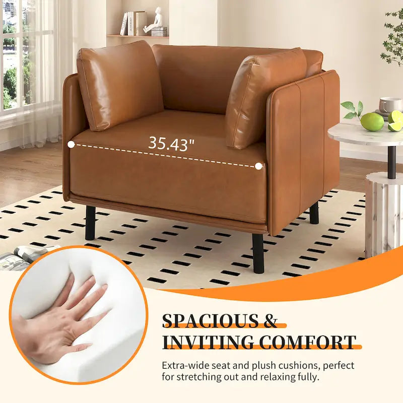 Fauteuil de salon en similicuir