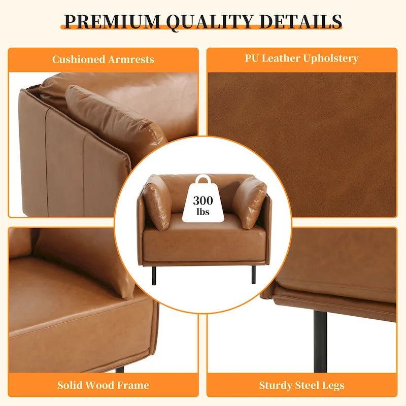 Fauteuil de salon en similicuir