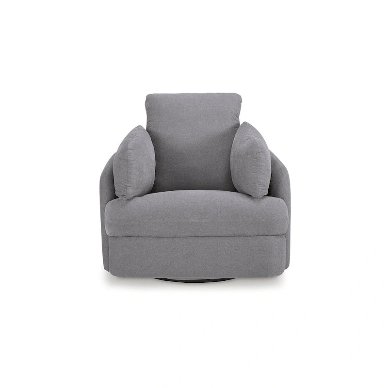 Fauteuil inclinable pivotant et coulissant gris foncé avec rotation à 360°, rangement dissimulé et tissu haute performance