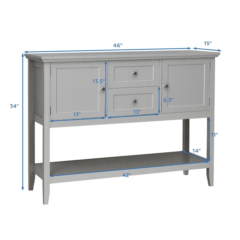 Buffet de salle à manger, table console en bois
