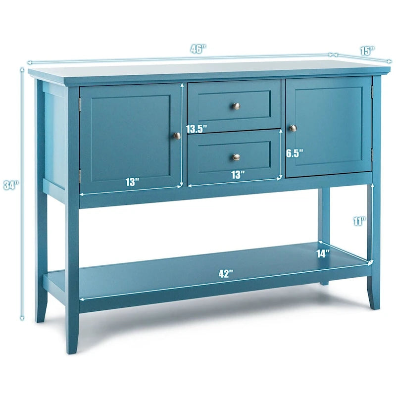 Buffet de salle à manger, table console en bois