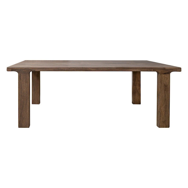 Table à manger, Plateau rectangulaire de 221 cm, Bois de manguier massif marron rustique
