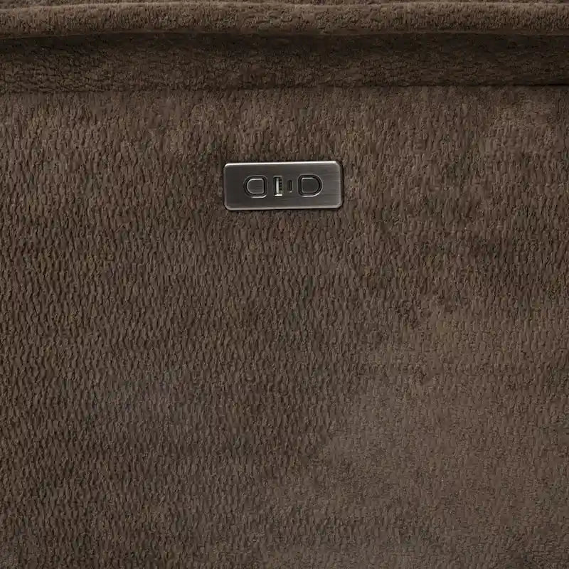 Sectionnel inclinable moderne marron foncé avec console et ports USB