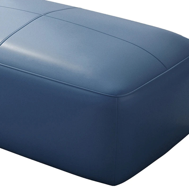 Pouf en cuir véritable capitonné pour salon et chambre à coucher