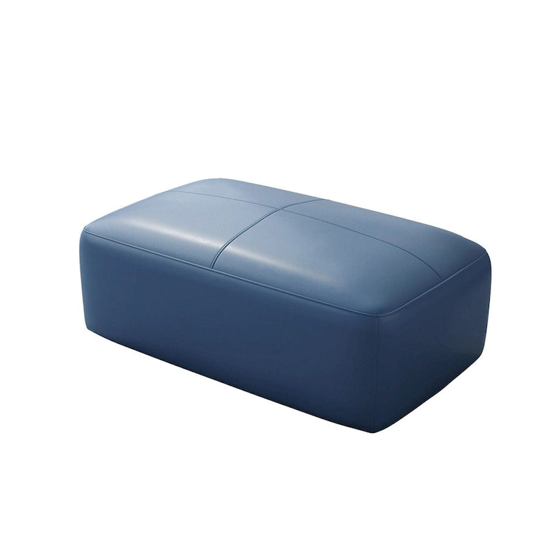 Pouf en cuir véritable capitonné pour salon et chambre à coucher