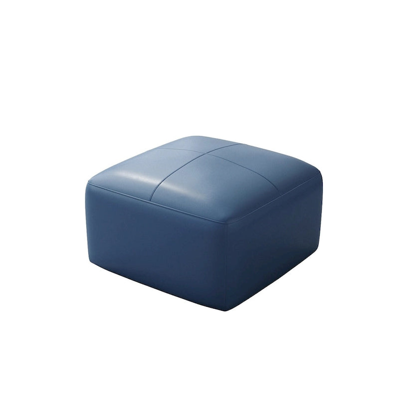 Pouf en cuir véritable capitonné pour salon et chambre à coucher