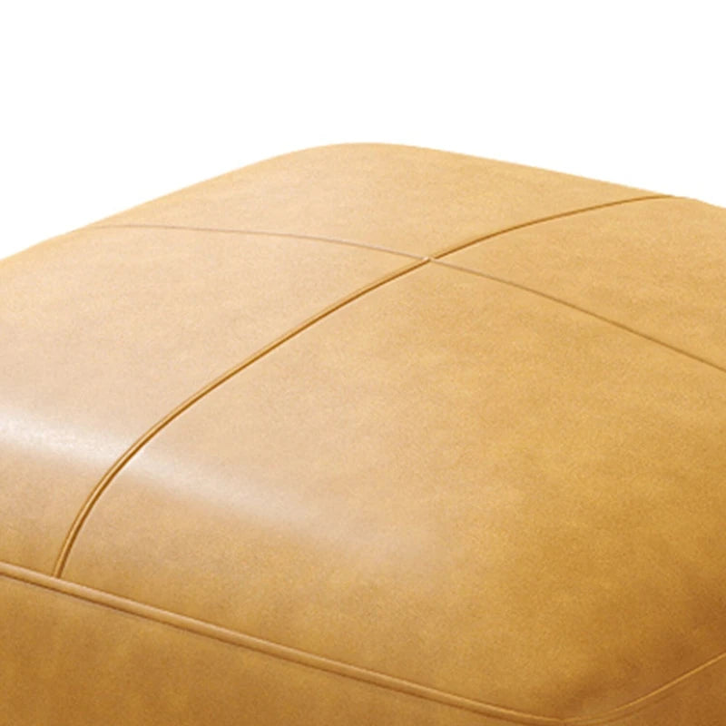 Pouf en cuir véritable capitonné pour salon et chambre à coucher