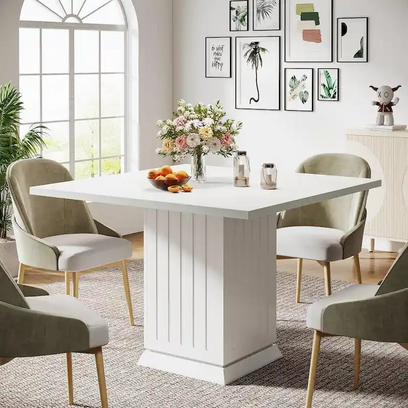 Table à manger carrée moderne en bois, petite, pour 4 personnes