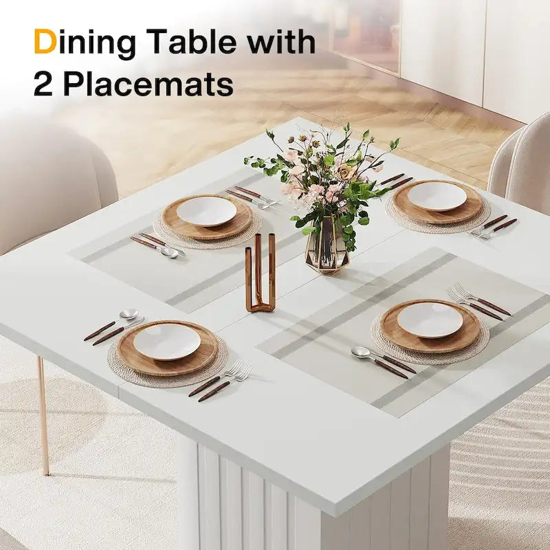 Table à manger carrée moderne en bois, petite, pour 4 personnes