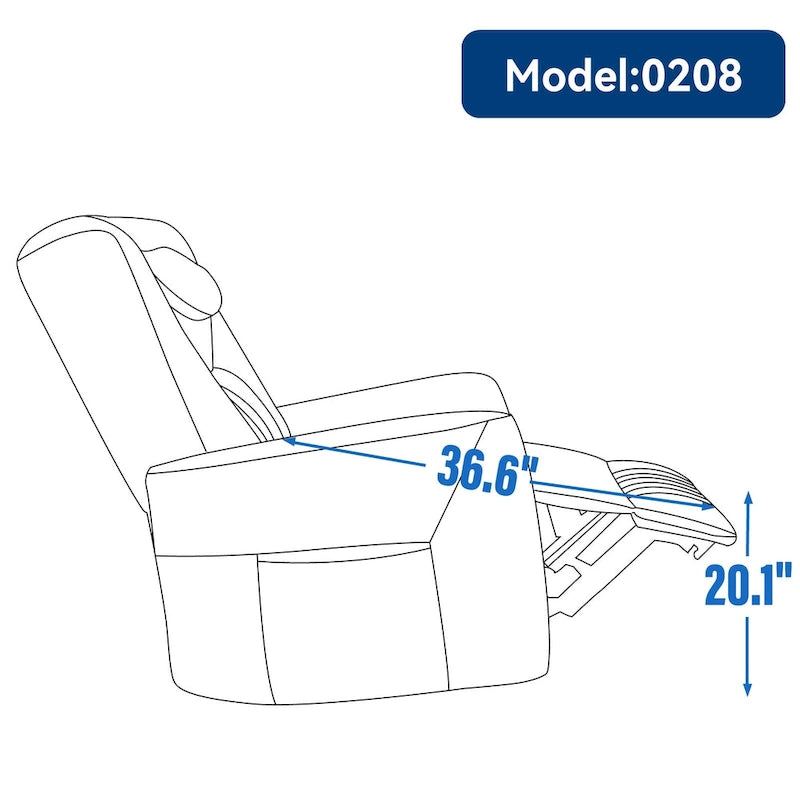 Fauteuil inclinable avec pivotement à 270°, mouvement de bascule, coussin de soutien lombaire et cervical, ports USB et Type-C