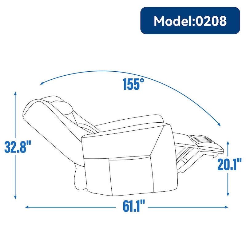 Fauteuil inclinable avec pivotement à 270°, mouvement de bascule, coussin de soutien lombaire et cervical, ports USB et Type-C