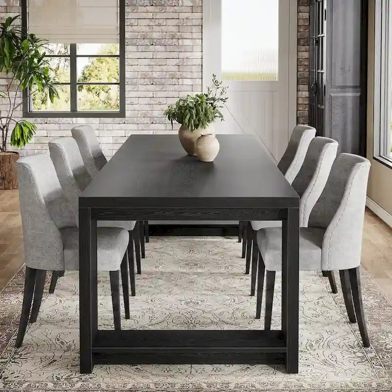 Table de salle à manger extra longue en bois de 220 cm pour 6-8 personnes
