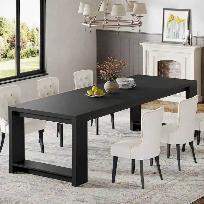 Table de salle à manger extra longue en bois de 220 cm pour 6-8 personnes