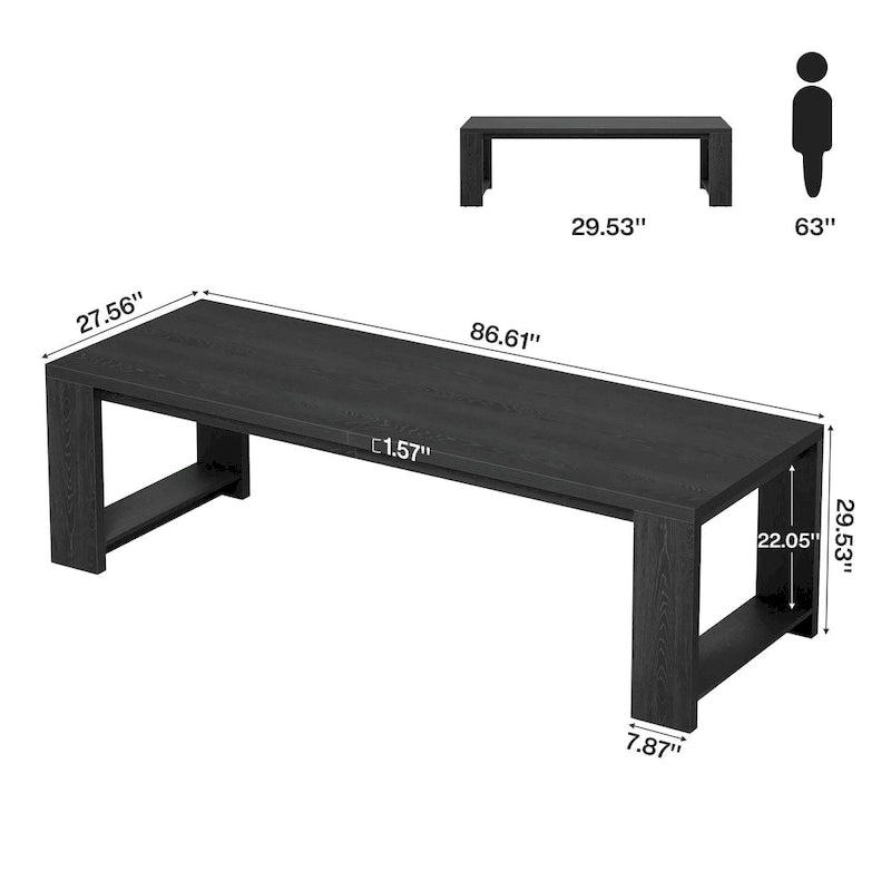 Table de salle à manger extra longue en bois de 220 cm pour 6-8 personnes