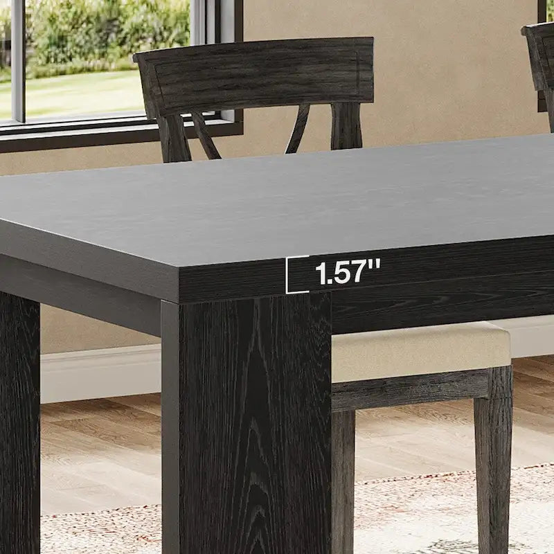 Table de salle à manger extra longue en bois de 220 cm pour 6-8 personnes