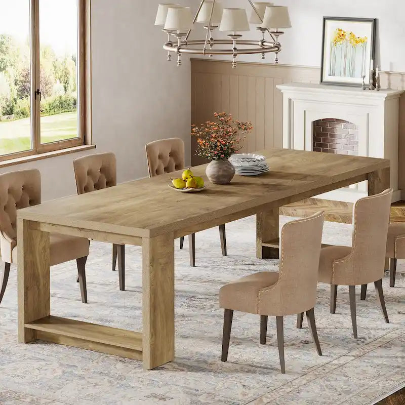 Table de salle à manger extra longue en bois de 220 cm pour 6-8 personnes