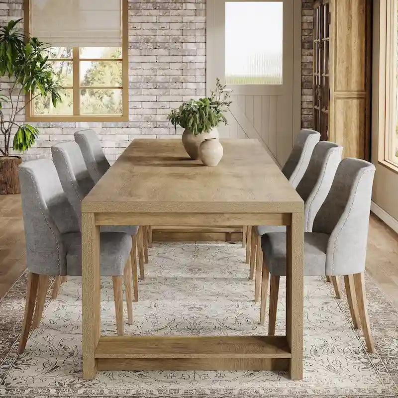 Table de salle à manger extra longue en bois de 220 cm pour 6-8 personnes