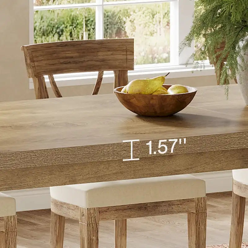 Table de salle à manger extra longue en bois de 220 cm pour 6-8 personnes