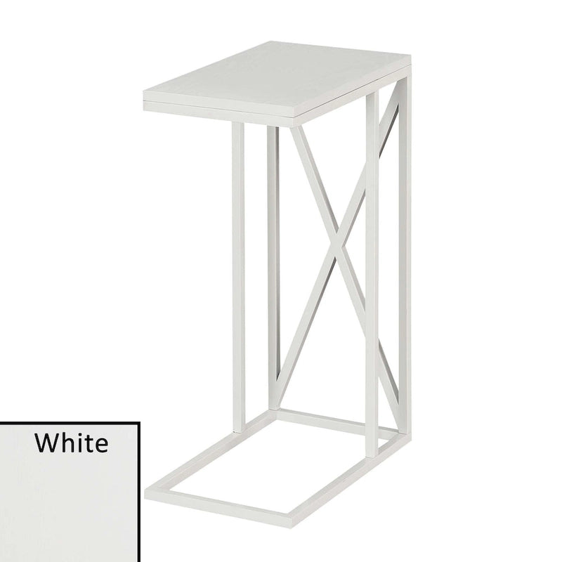 Table d'appoint de canapé en forme de C avec cadre en métal thermolaqué pour salon