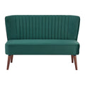 Causeuse canapé moderne du milieu du siècle sans accoudoirs en velours polyester avec pieds en bouleau massif – 132 cm