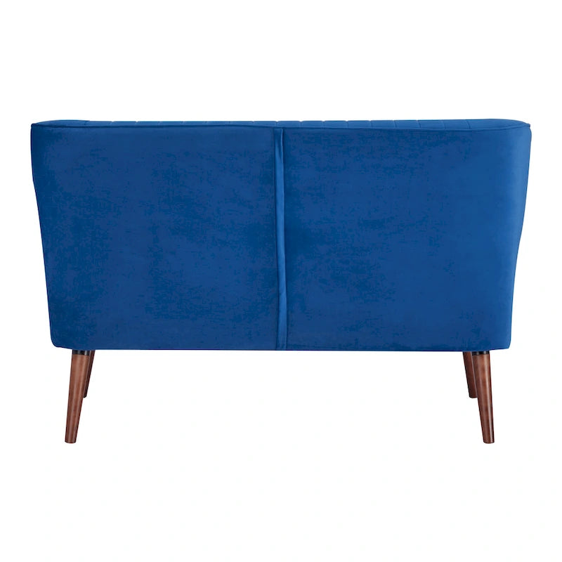 Causeuse canapé moderne du milieu du siècle sans accoudoirs en velours polyester avec pieds en bouleau massif – 132 cm