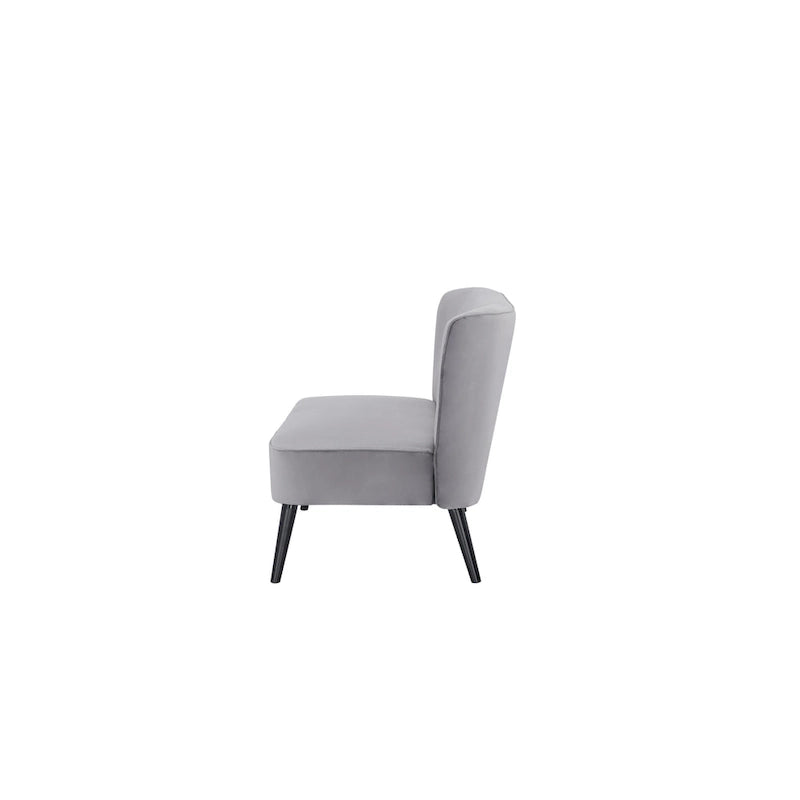Causeuse canapé moderne du milieu du siècle sans accoudoirs en velours polyester avec pieds en bouleau massif – 132 cm