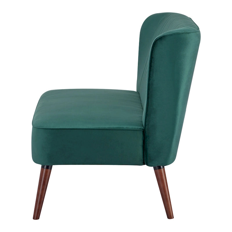 Causeuse canapé moderne du milieu du siècle sans accoudoirs en velours polyester avec pieds en bouleau massif – 132 cm