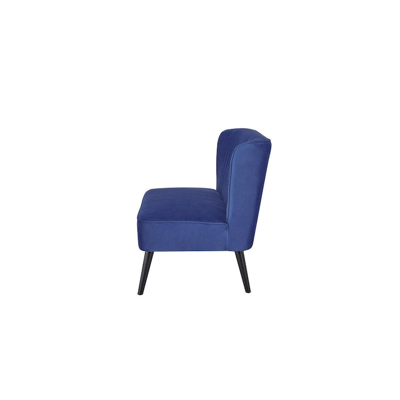Causeuse canapé moderne du milieu du siècle sans accoudoirs en velours polyester avec pieds en bouleau massif – 132 cm