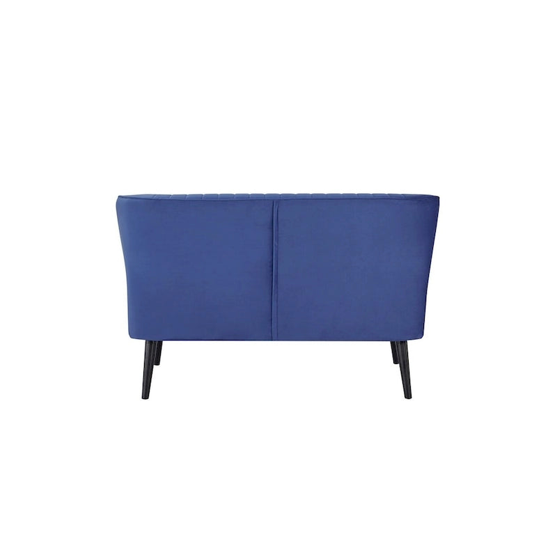 Causeuse canapé moderne du milieu du siècle sans accoudoirs en velours polyester avec pieds en bouleau massif – 132 cm