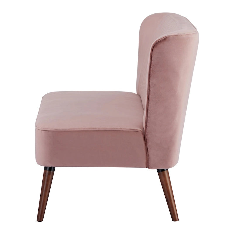 Causeuse canapé moderne du milieu du siècle sans accoudoirs en velours polyester avec pieds en bouleau massif – 132 cm