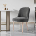 Chaise d'appoint rembourrée en boucle résistante à l'eau et aux taches avec cadre en bois massif et siège en mousse