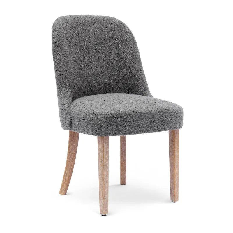 Chaise d'appoint rembourrée en boucle résistante à l'eau et aux taches avec cadre en bois massif et siège en mousse