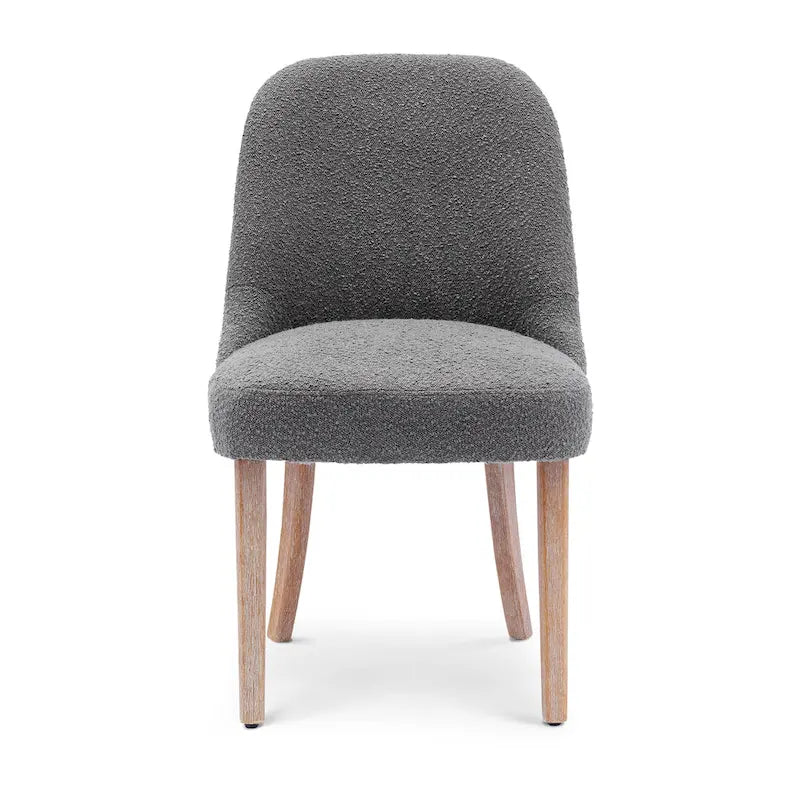 Chaise d'appoint rembourrée en boucle résistante à l'eau et aux taches avec cadre en bois massif et siège en mousse