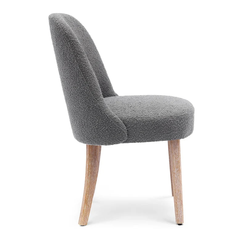Chaise d'appoint rembourrée en boucle résistante à l'eau et aux taches avec cadre en bois massif et siège en mousse