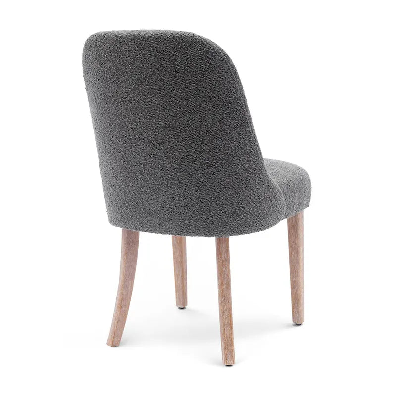 Chaise d'appoint rembourrée en boucle résistante à l'eau et aux taches avec cadre en bois massif et siège en mousse
