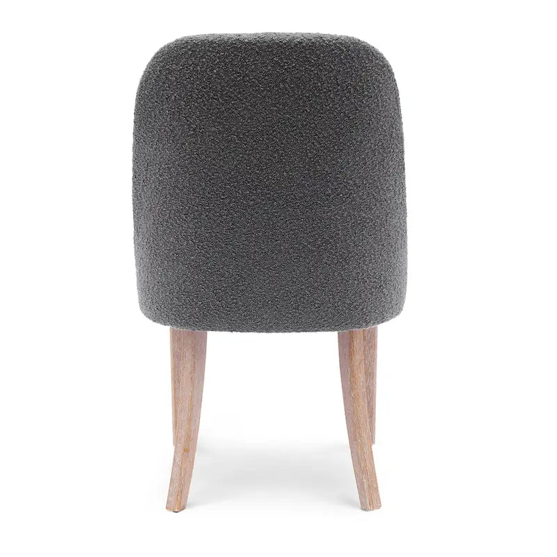 Chaise d'appoint rembourrée en boucle résistante à l'eau et aux taches avec cadre en bois massif et siège en mousse