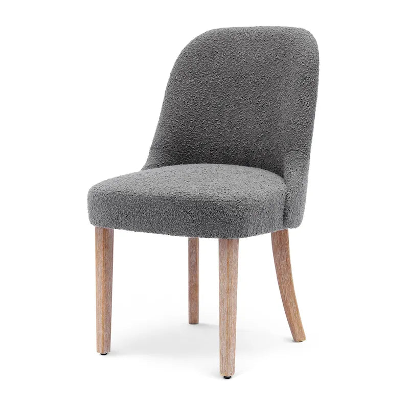 Chaise d'appoint rembourrée en boucle résistante à l'eau et aux taches avec cadre en bois massif et siège en mousse