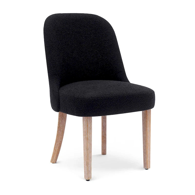 Chaise d'appoint rembourrée en boucle résistante à l'eau et aux taches avec cadre en bois massif et siège en mousse