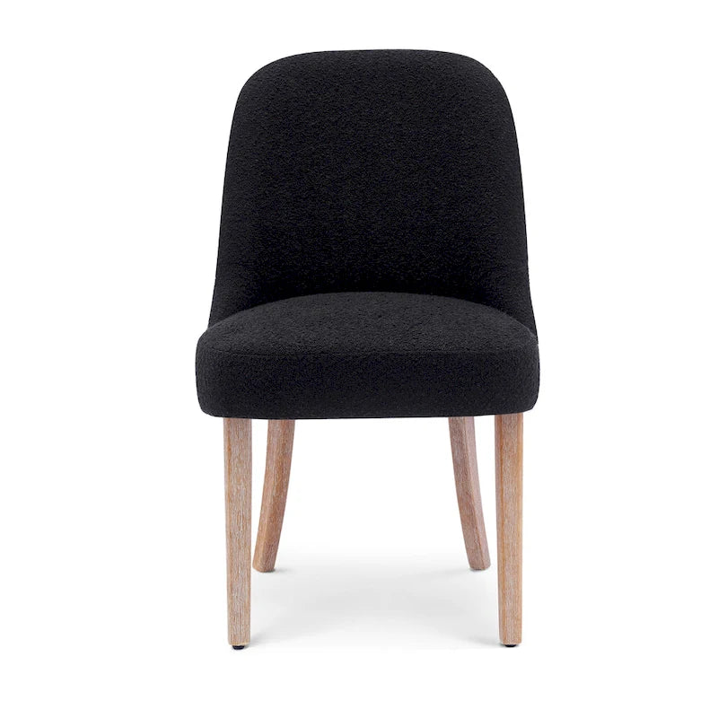Chaise d'appoint rembourrée en boucle résistante à l'eau et aux taches avec cadre en bois massif et siège en mousse