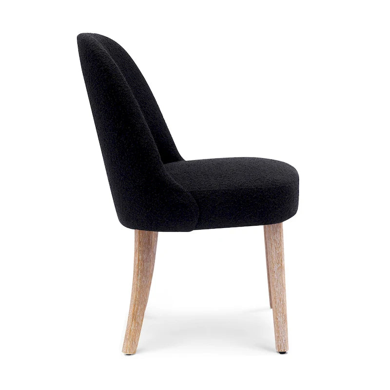 Chaise d'appoint rembourrée en boucle résistante à l'eau et aux taches avec cadre en bois massif et siège en mousse