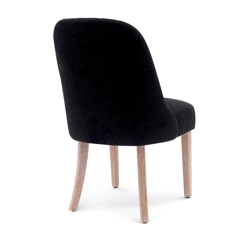 Chaise d'appoint rembourrée en boucle résistante à l'eau et aux taches avec cadre en bois massif et siège en mousse