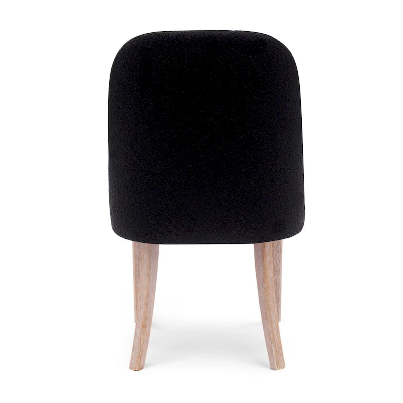 Chaise d'appoint rembourrée en boucle résistante à l'eau et aux taches avec cadre en bois massif et siège en mousse