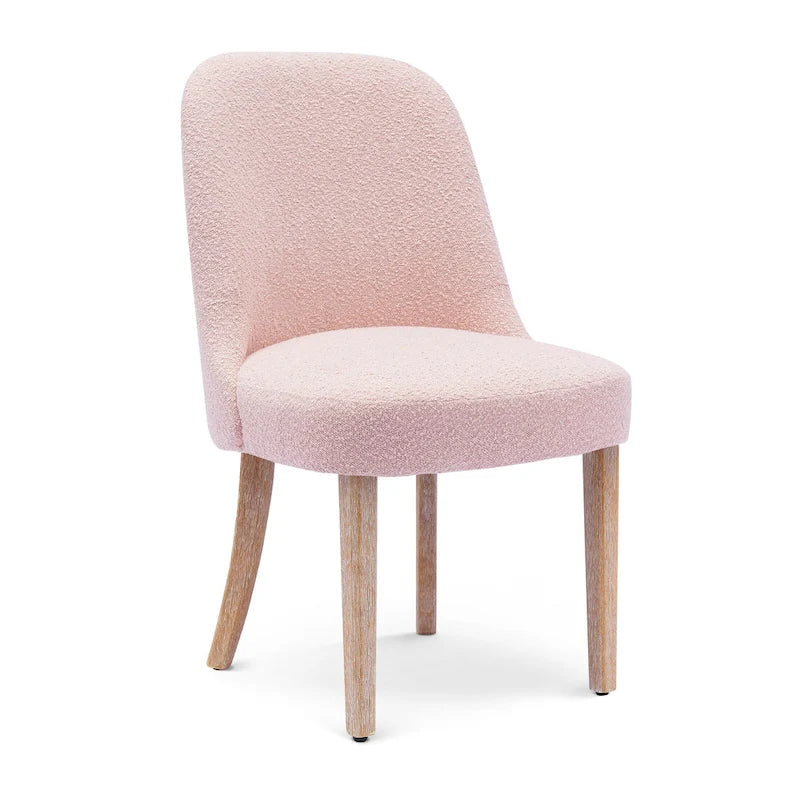 Chaise d'appoint rembourrée en boucle résistante à l'eau et aux taches avec cadre en bois massif et siège en mousse